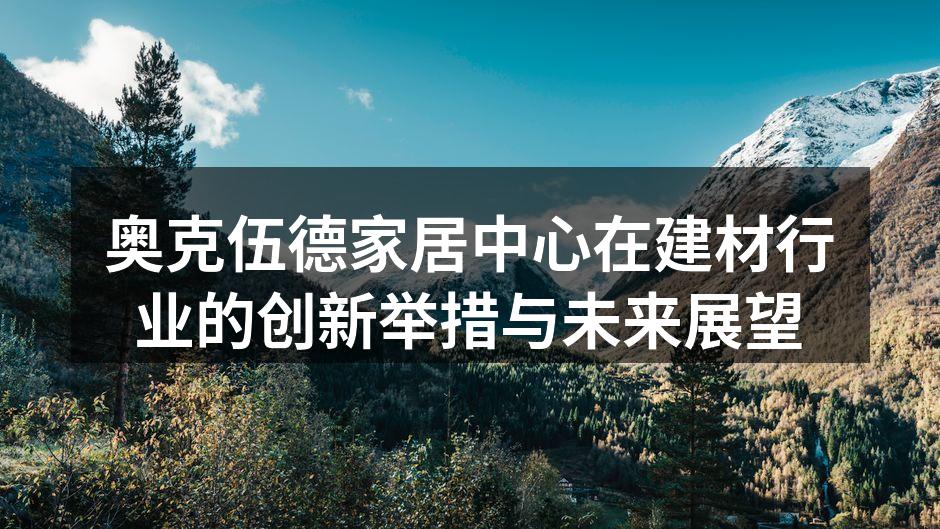 奥克伍德家居中心在建材行业的创新举措与未来展望